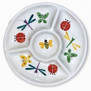 VTG Hugs and Bugs • Chip, Veggie, Fruit, and Dip Tray • Great Condition